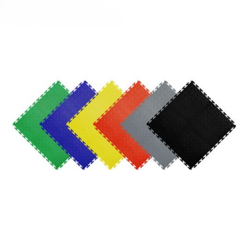 green purple yellow orange grey black of interlocking industrial floor